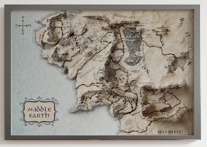 middle earth map poster