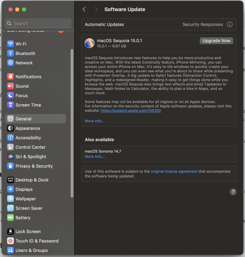 apple software update
