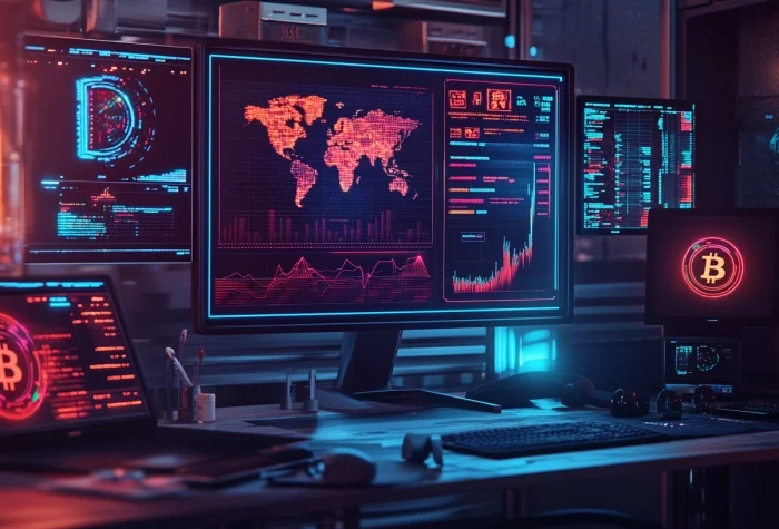 dashboard displaying real-time Bitcoin transaction