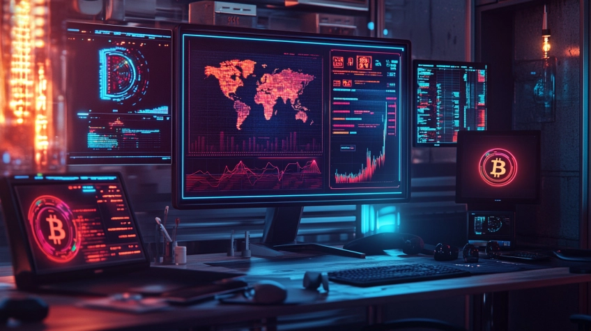 dashboard displaying real-time Bitcoin transaction