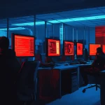 scene of a modern crypto fraud call center