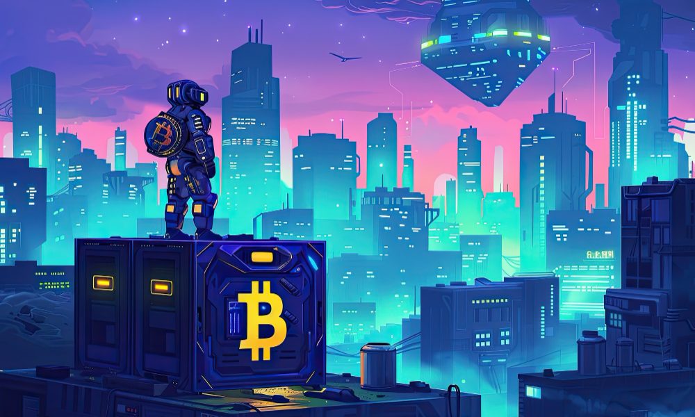 Cyberpunk bitcoin illustration