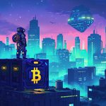 Cyberpunk bitcoin illustration