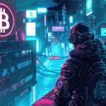 Cyberpunk bitcoin illustration