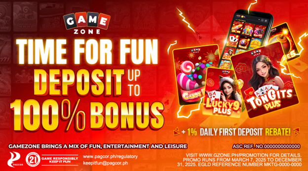 Time for fun deposit bonus at GameZone